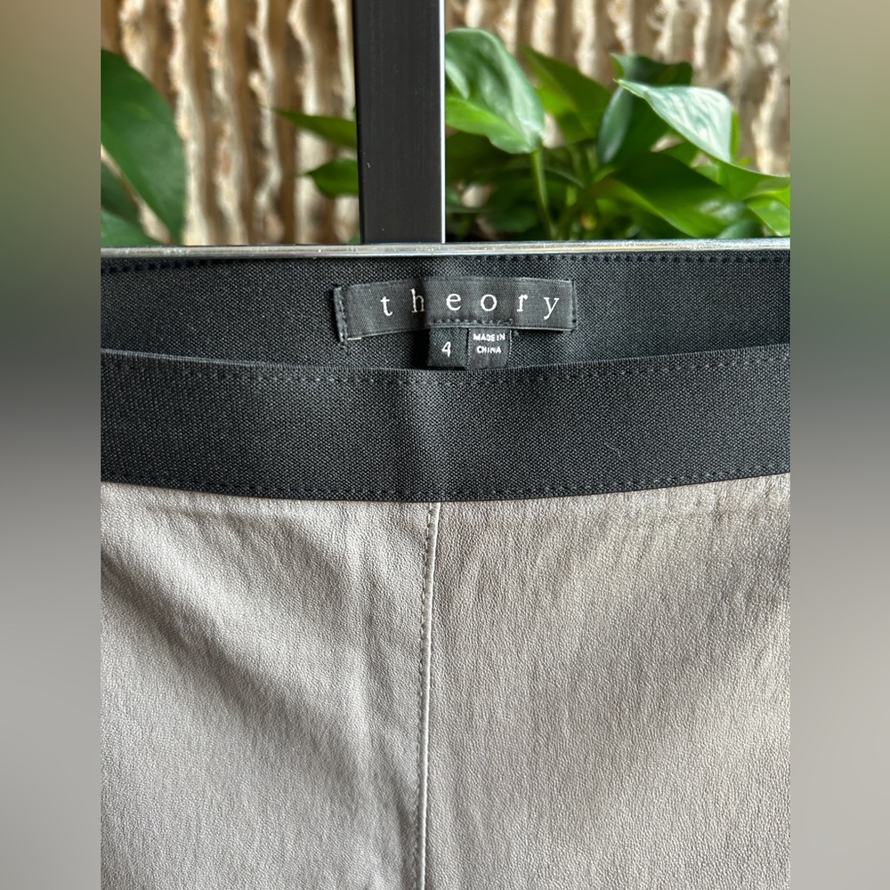 Theory - Ima Maximus lambskin leather pants / size 4 / Gray - Picture 2 of 15